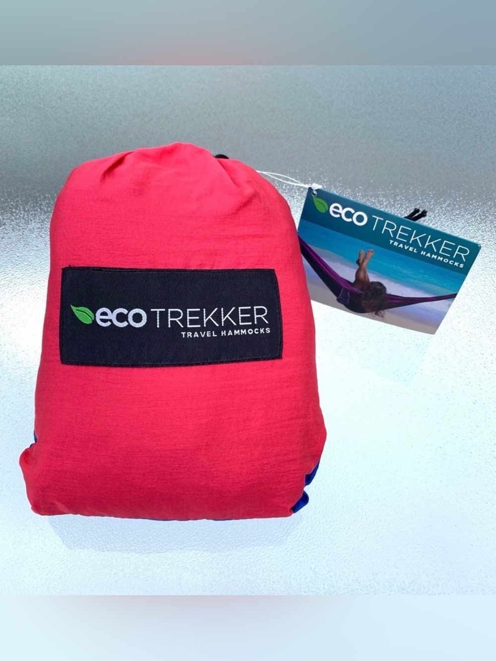 eco TREKKER Red and Blue Travel and Camping Hammock ~ Single, 2-Person